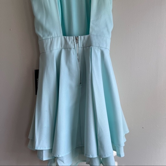 Lulu’s blue skater dress XS open back - Picture 9 of 12